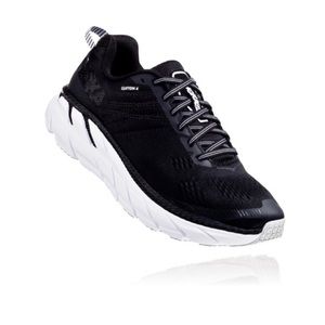 Hoka Clifton 6 Running Sneakers 6 Black and White Women's 10 Wide